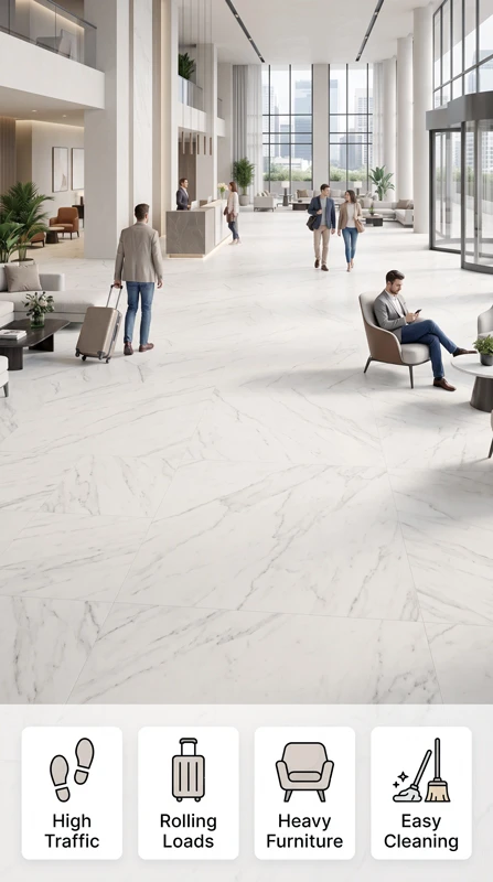 Busy commercial interior with active floor use Busy commercial interior with active floor use